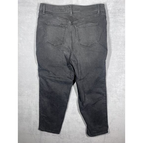 Lane Bryant Girlfriend Jeans Women 16 Black Signature Fit High Rise Straight Leg - Picture 2 of 8